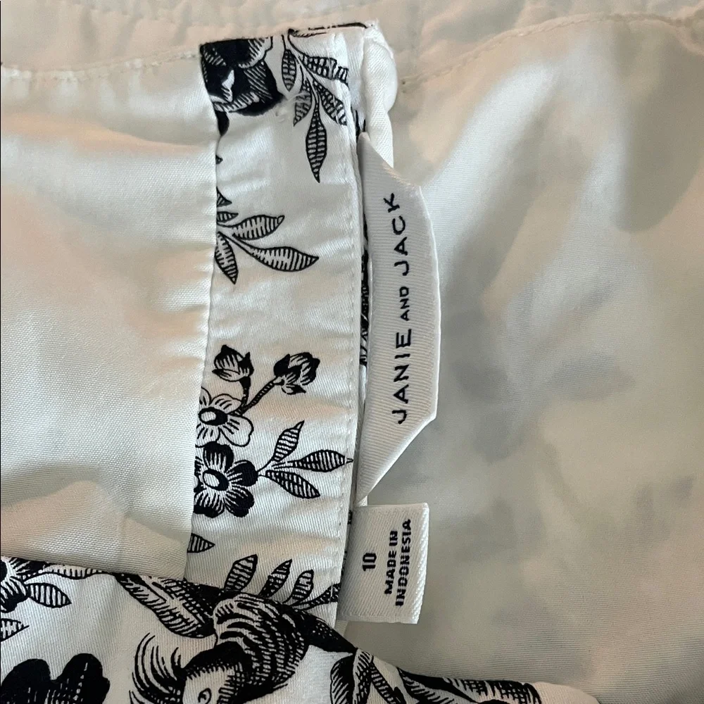 Janie and Jack Monochrome Floral Dress Size 10 - Picture 2 of 3